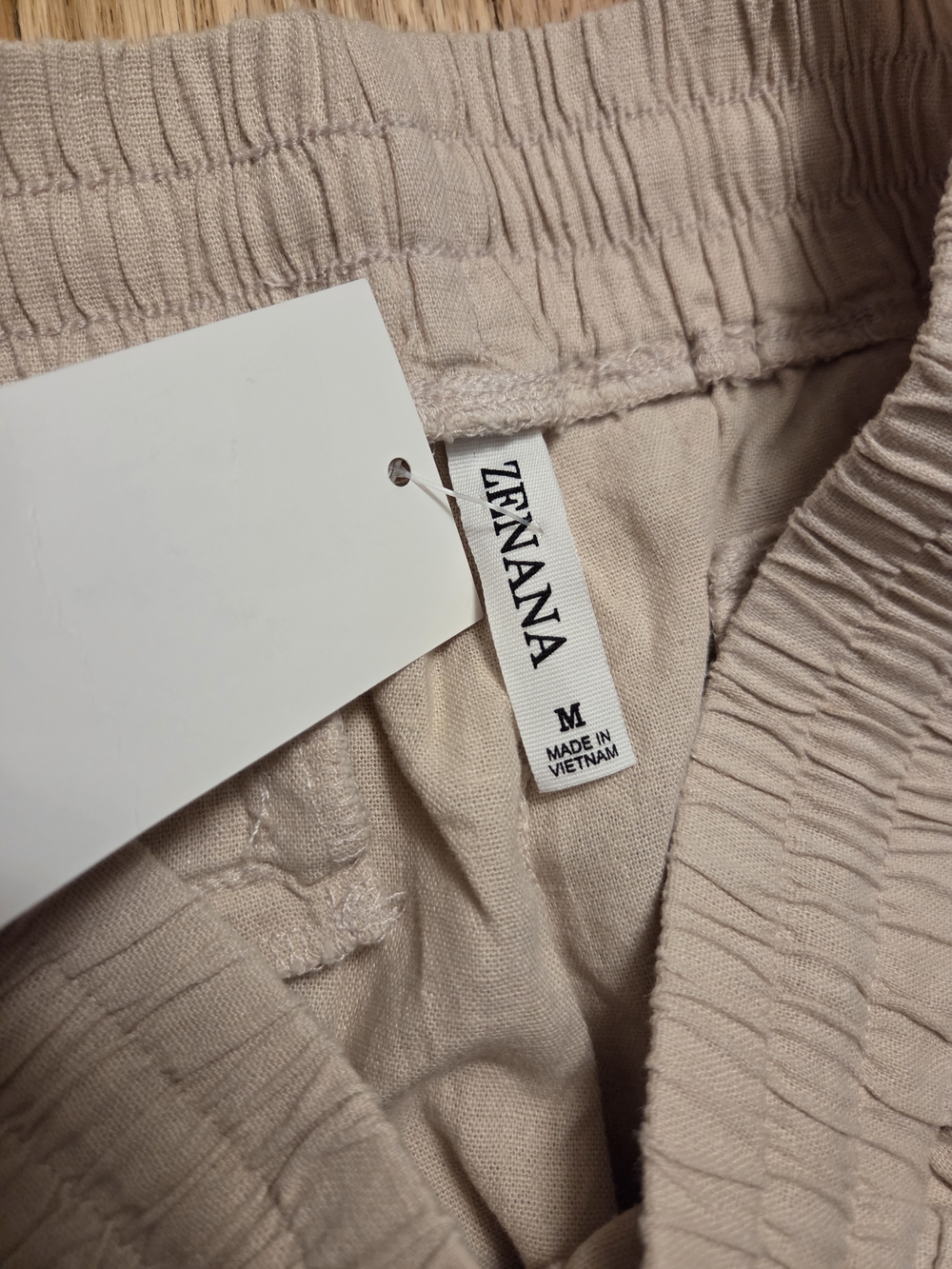 Zenana Outfitters Cream Wide-Leg Drawstring Pants - Picture 5 of 9